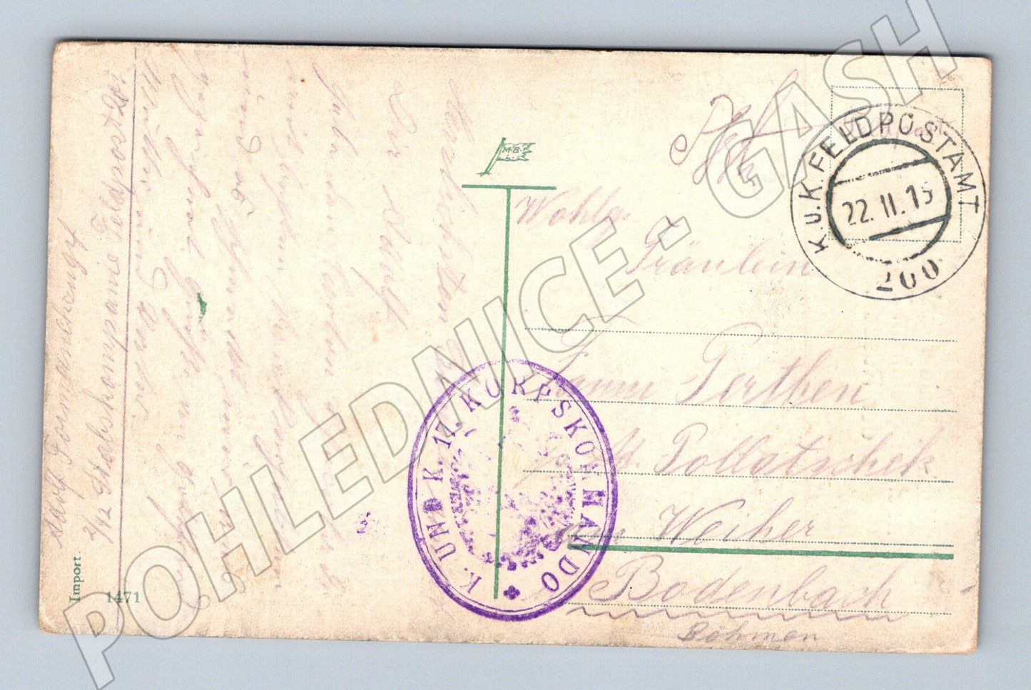 Pohlednice I. sv. válka Centrální mocnosti 1915 (P4211)