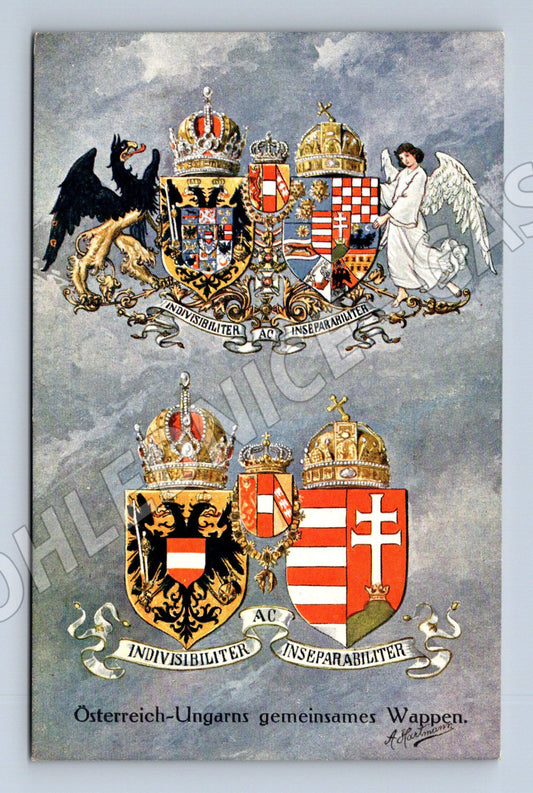 Pohlednice Rakousko-Uhersko státní znaky 1910 (P4214)