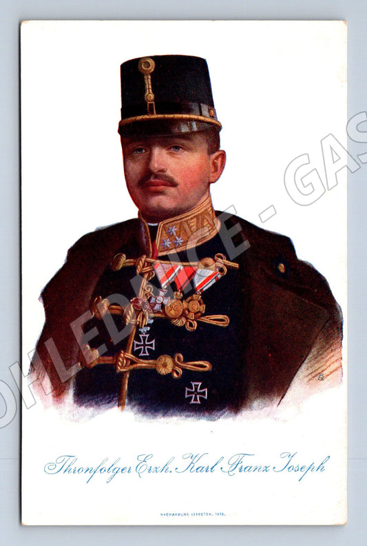 Pohlednice Rakousko Arcivévoda Karel Josef uniforma 1915 (P4216)