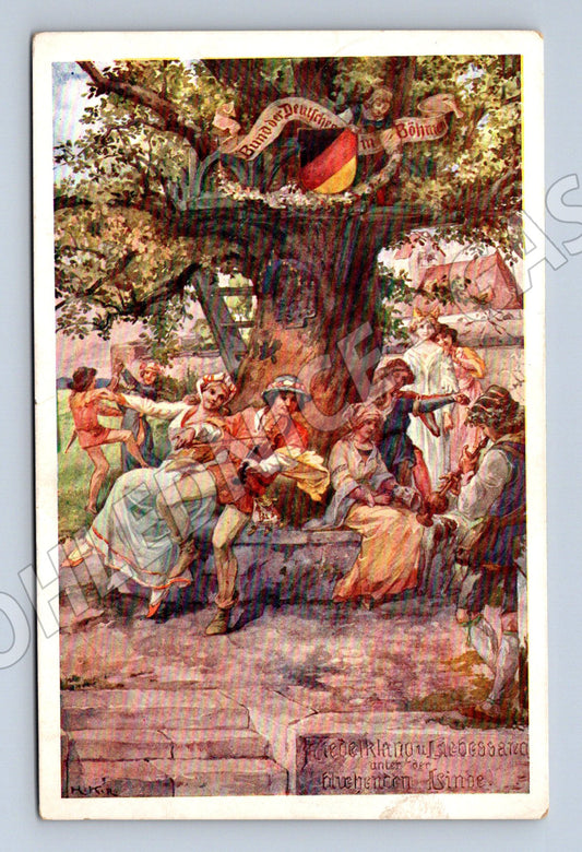 Pohlednice Čechy alegorie Bund der Deutschen 1908 (P4236)