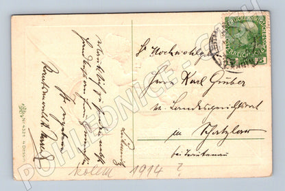 Pohlednice Novoroční děti svíčka 1914 (P4239)