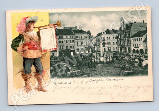 Pohlednice Rumburk náměstí Marktplatz 1901 (P4243)