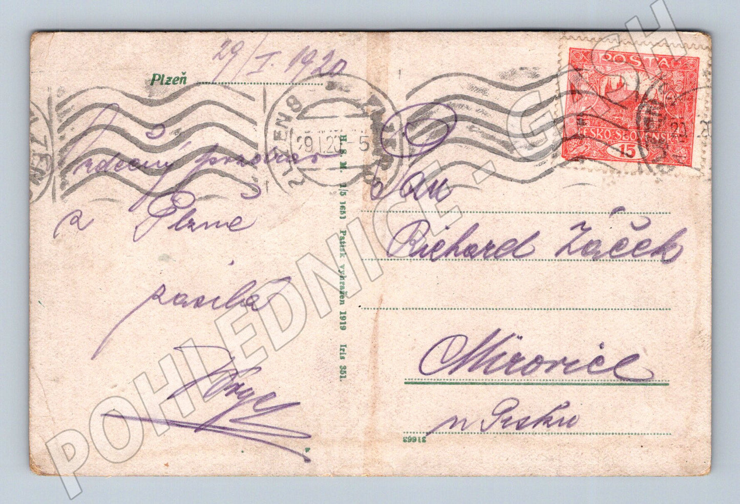 Pohlednice Plzeň pivní motiv 1920 (P4244)