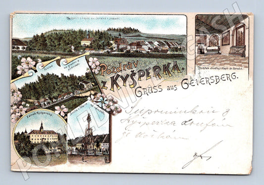 Pohlednice Kysperk Geiersberg více pohledů 1910 (P4245)