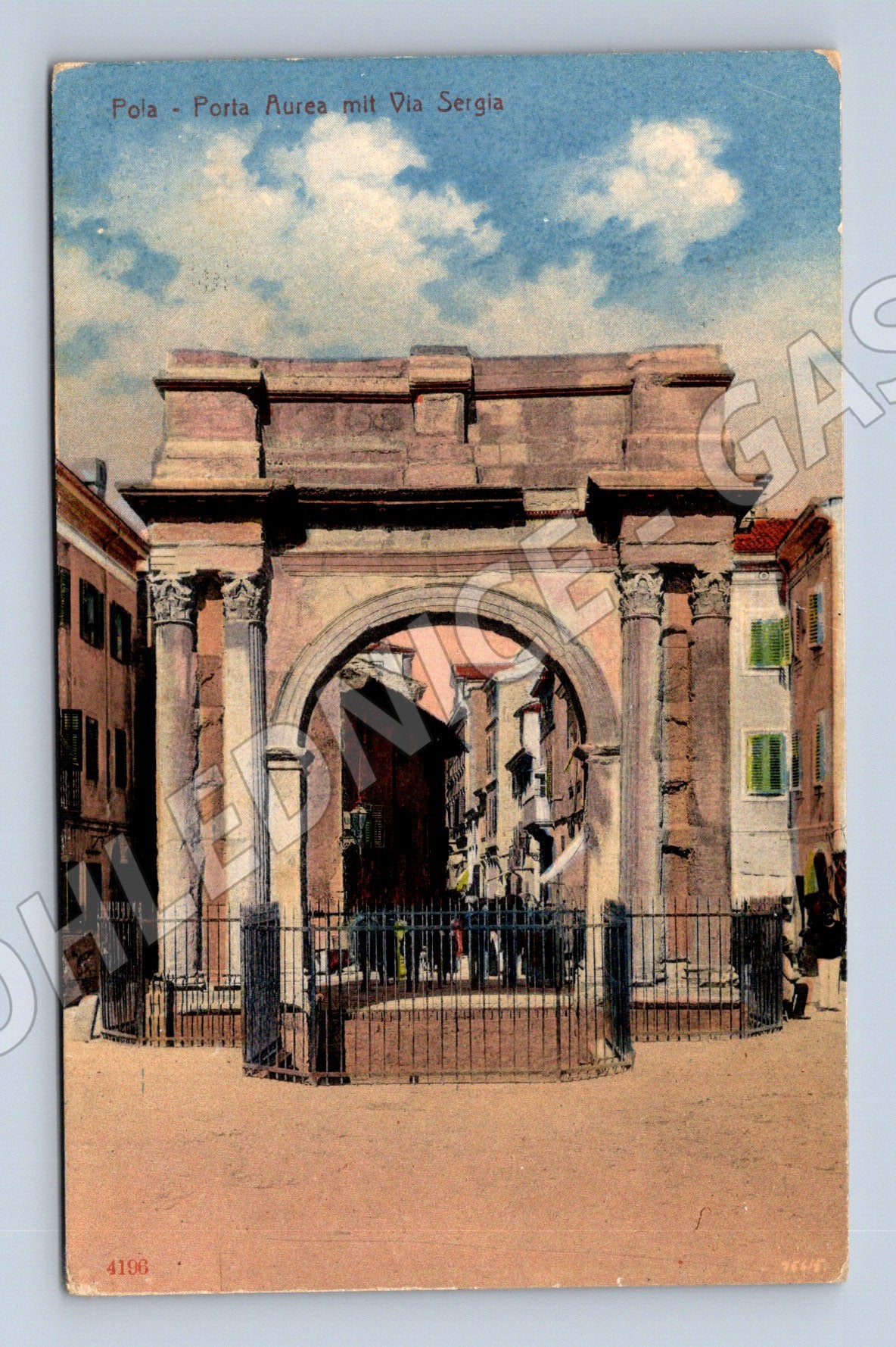 Pohlednice Chorvatsko Pula Porta Aurea 1917 (P4248)