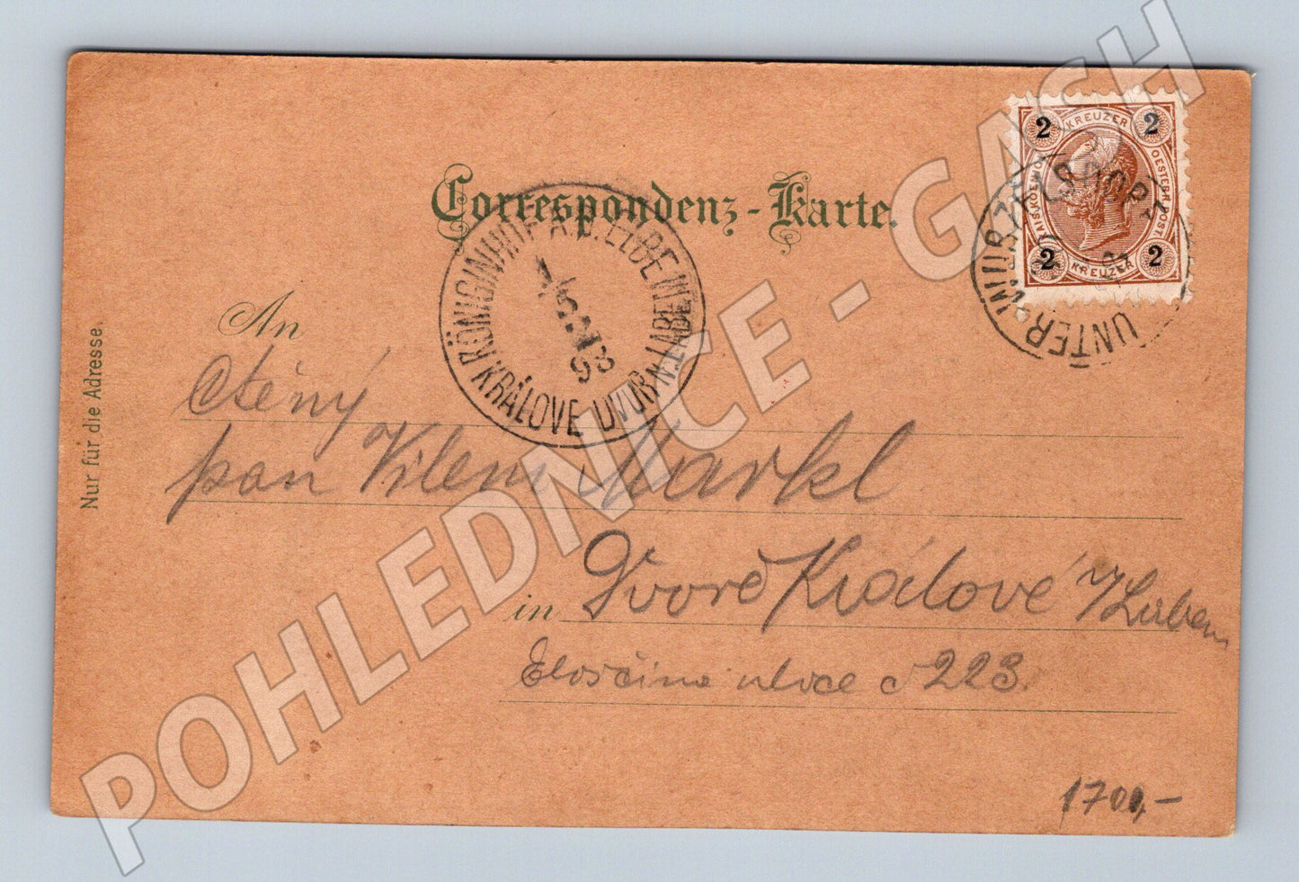 Pohlednice Bad Wurzelsdorf Nordböhmen celkový pohled 1893 (P4251)