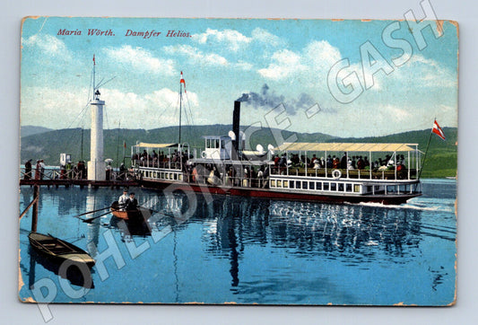 Pohlednice Rakousko Maria Wörth parník Helios 1911 (P4254)