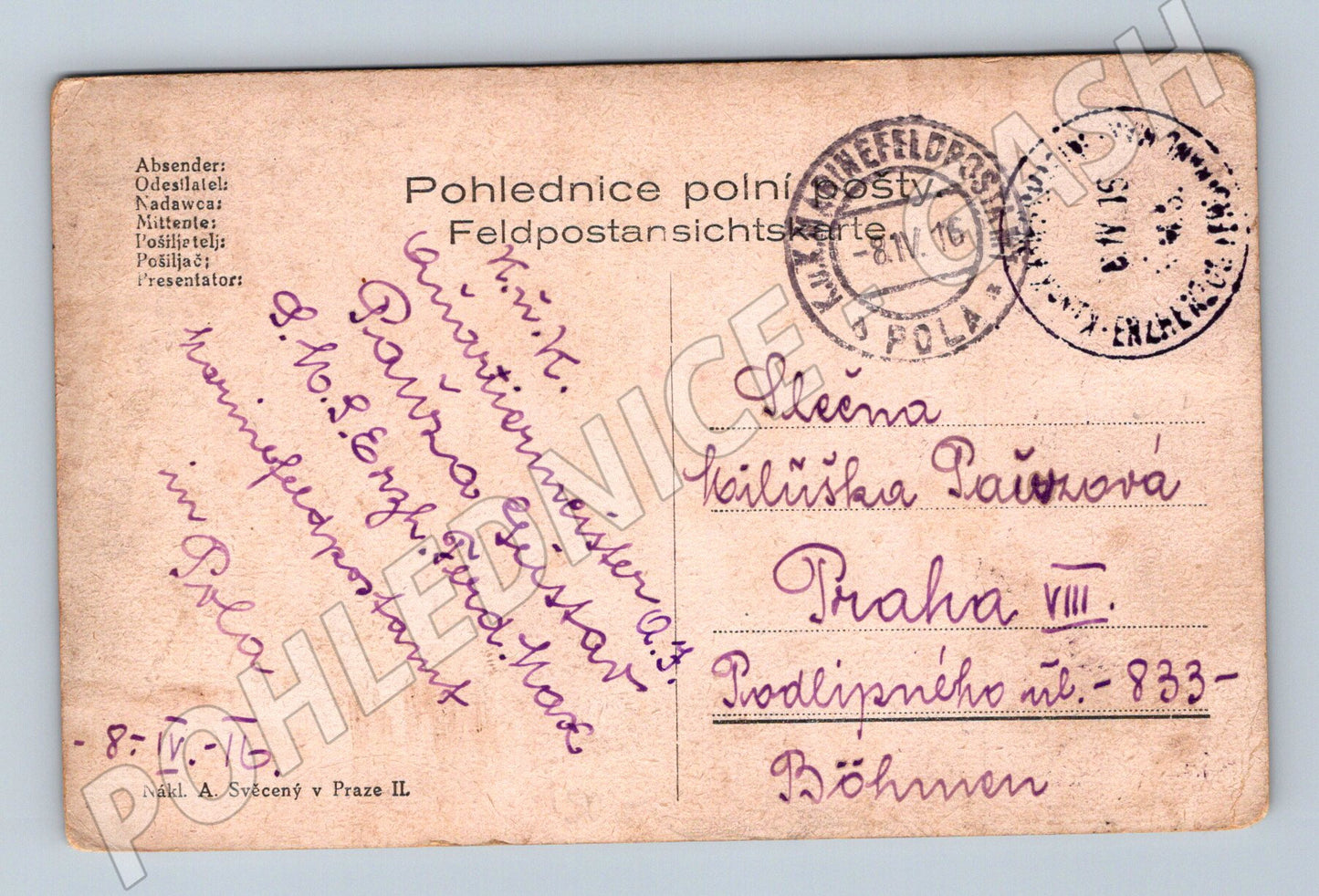 Pohlednice vojáci postup do hor I. sv. válka 1916 (P4255)