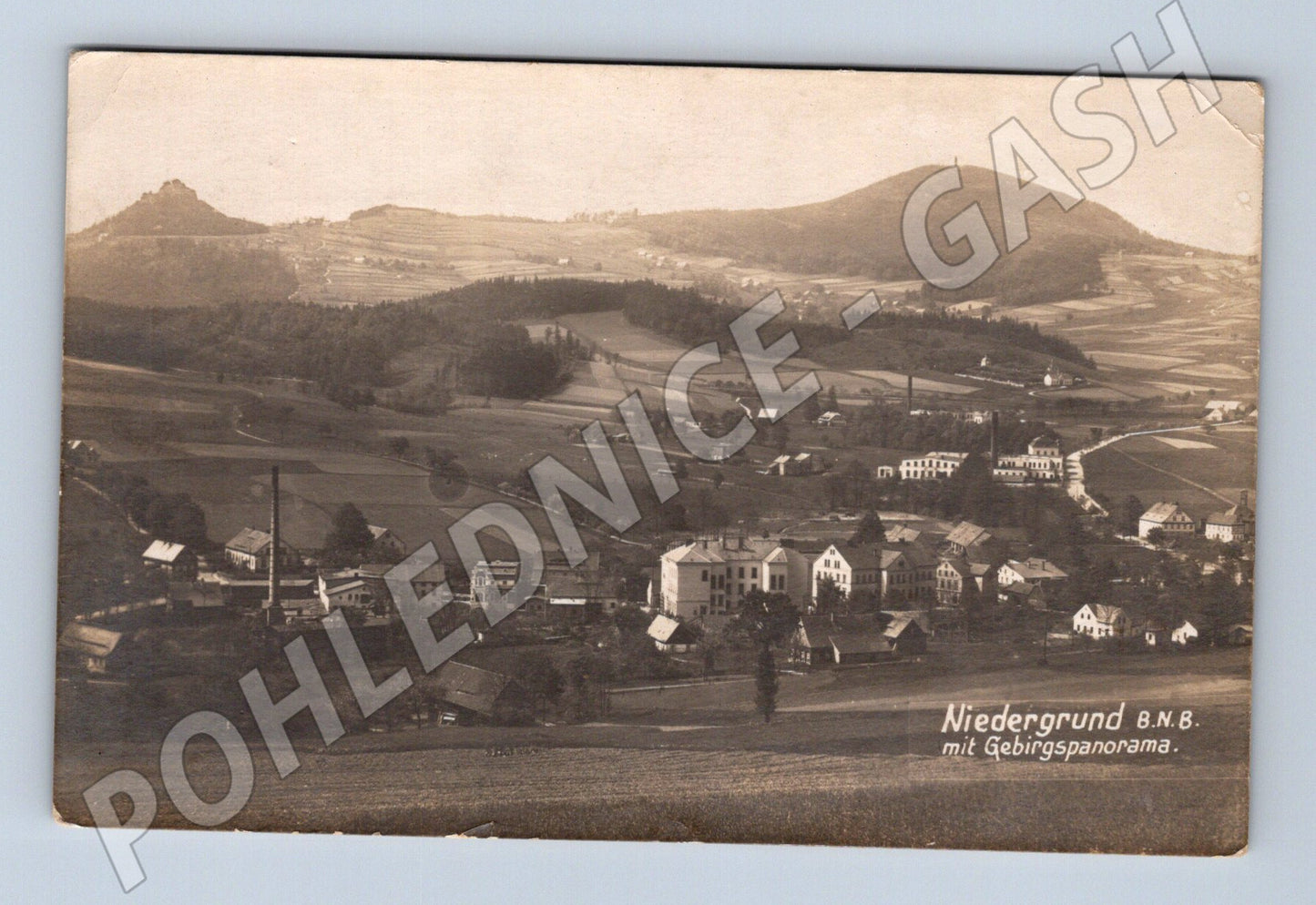Pohlednice Děčín Dolní Grunt panorama 1930s (P4256)