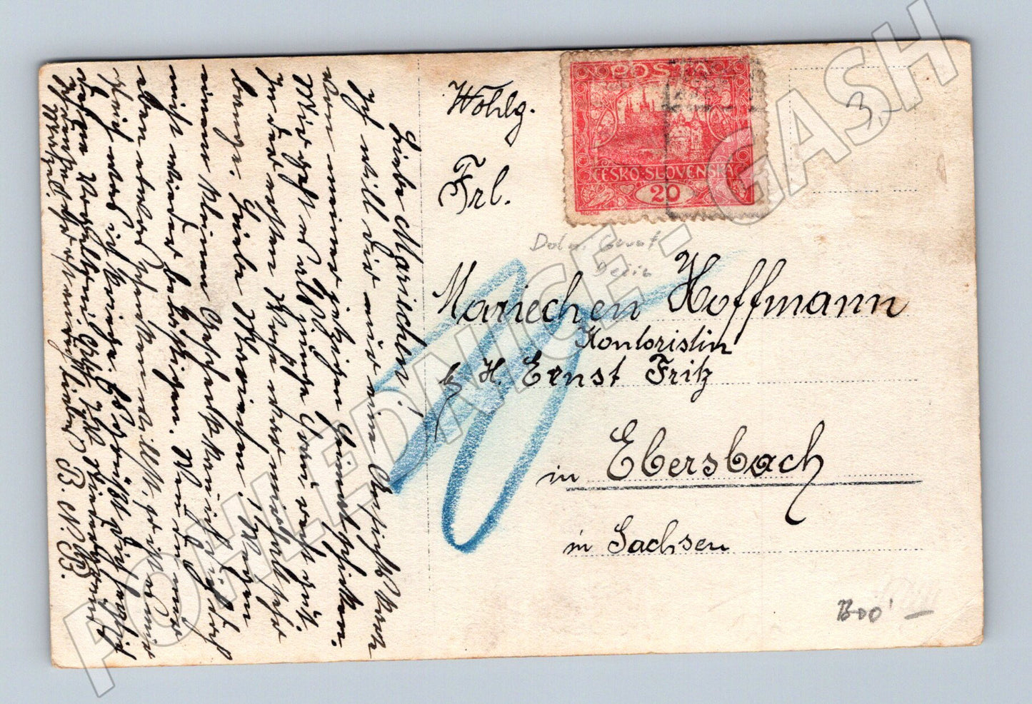 Pohlednice Děčín Dolní Grunt panorama 1930s (P4256)