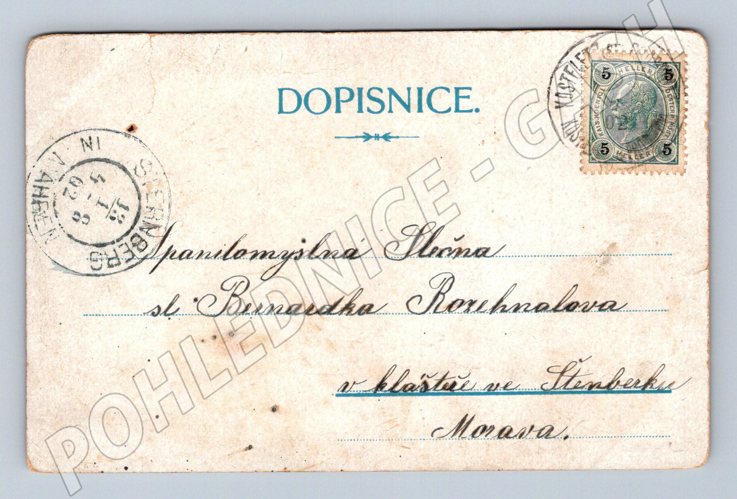 Pohlednice Ptení nádraží a celkový pohled 1909 (P4258)