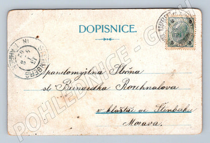 Pohlednice Ptení nádraží a celkový pohled 1909 (P4258)