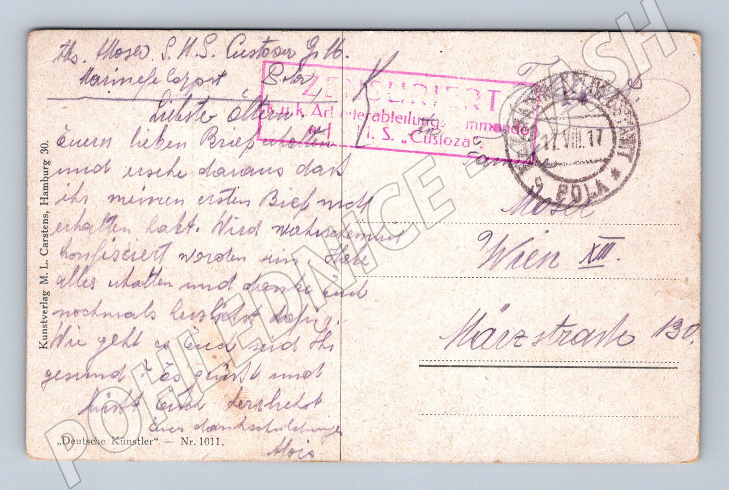 Pohlednice Rakousko kachny v potoce 1917 (P4260)
