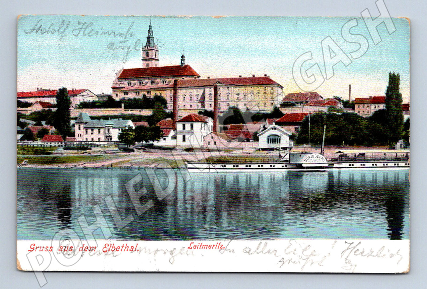Pohlednice Litoměřice panorama z Labe 1903 (P4263)