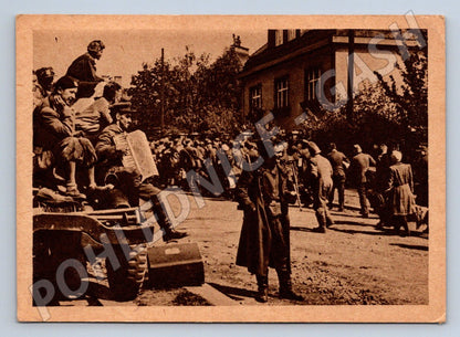 Postcard May 1945 liberated soldiers and civilians (ST3273)