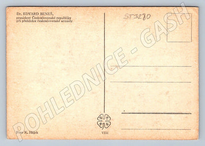 Postcard Dr Edvard Beneš President of the Czechoslovak Republic historical (ST3280)