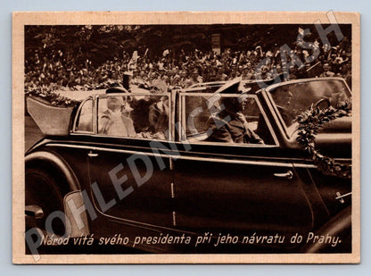 Postcard President's return to Prague, historical, unused (ST3285)