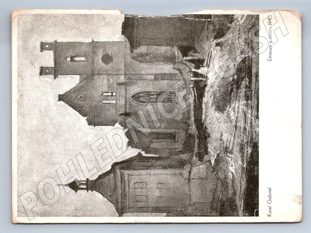 Postcard Salány Church of St. Gothard, old topography (ST3289)