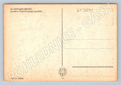 Postcard Dr Edvard Beneš President of the Czechoslovak Republic portrait (ST3291)