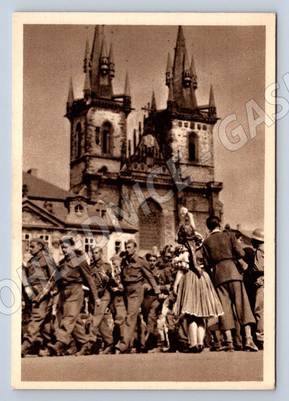 Postcard Prague Old Town Square May 1945 small format (ST3292)