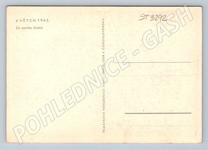 Postcard Prague Old Town Square May 1945 small format (ST3292)