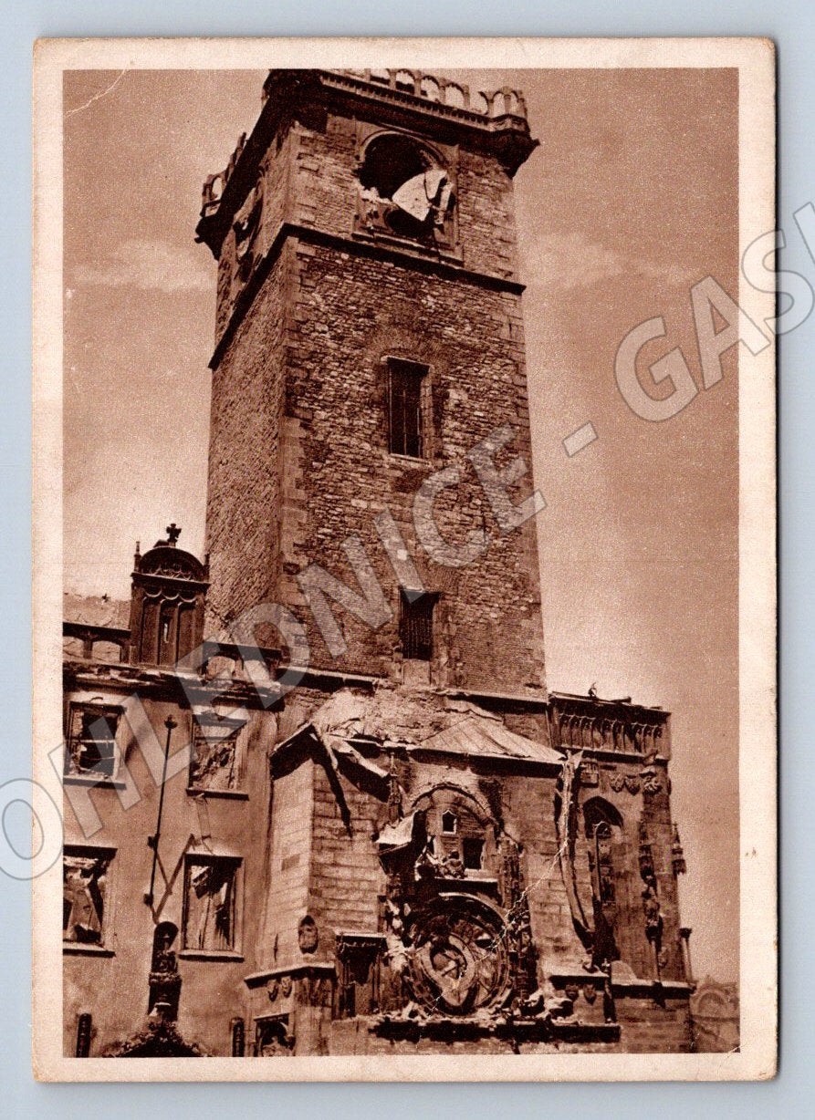 Postcard Old Town Hall damaged 1945 small format (ST3293)