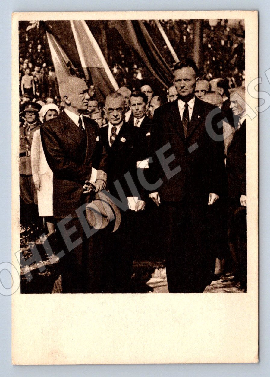Postcard May 1945 welcoming the president historical event (ST3295)