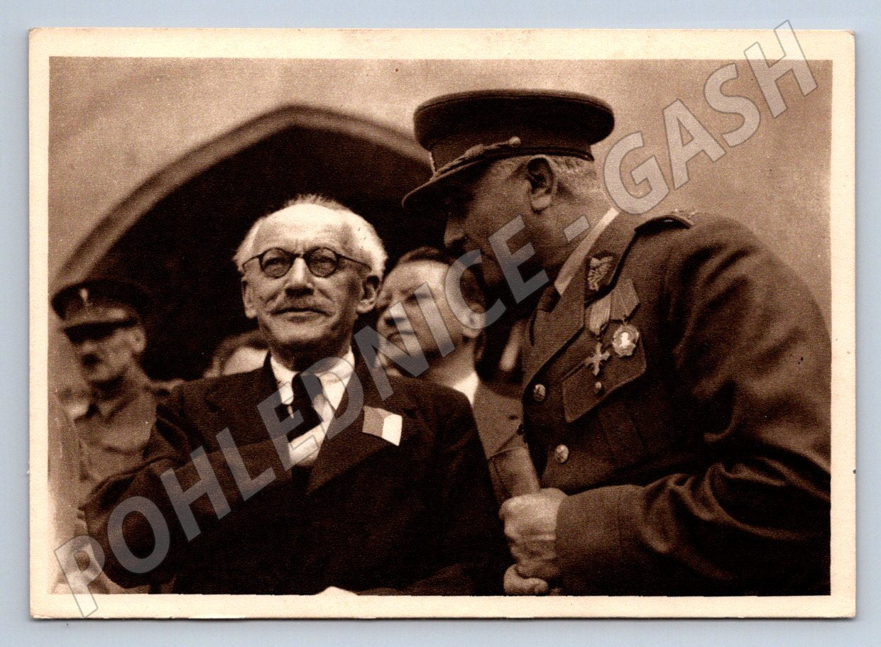 Postcard May 1945 politicians and soldier Czechoslovakia (ST3299)
