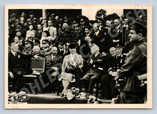 Postcard President Edvard Beneš and his wife in the square (ST3309)