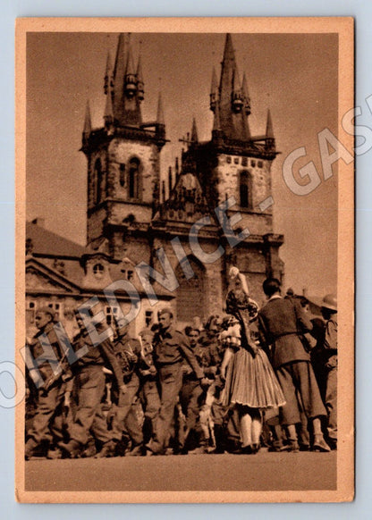 Postcard Prague Týn Church May 1945 commemorative (ST3311)