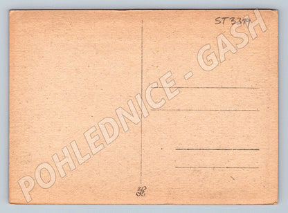 Pohlednice trubač obrněné brigády ohlašuje příjezd prezidenta (ST3319)