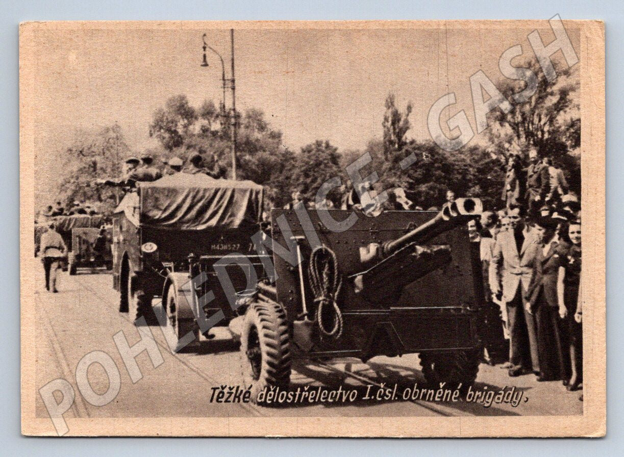 Pohlednice těžké dělostřelectvo 1 čsl obrněné brigády (ST3320)