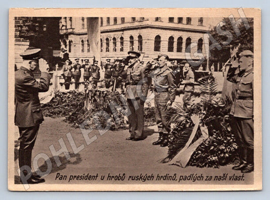 Pohlednice prezident u hrobu ruských hrdinů historická (ST3322)