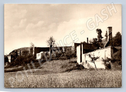 Postcard ruins of a castle after a fire, historical photo (ST3336)