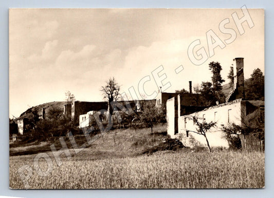 Postcard ruins of a castle after a fire, historical photo (ST3336)
