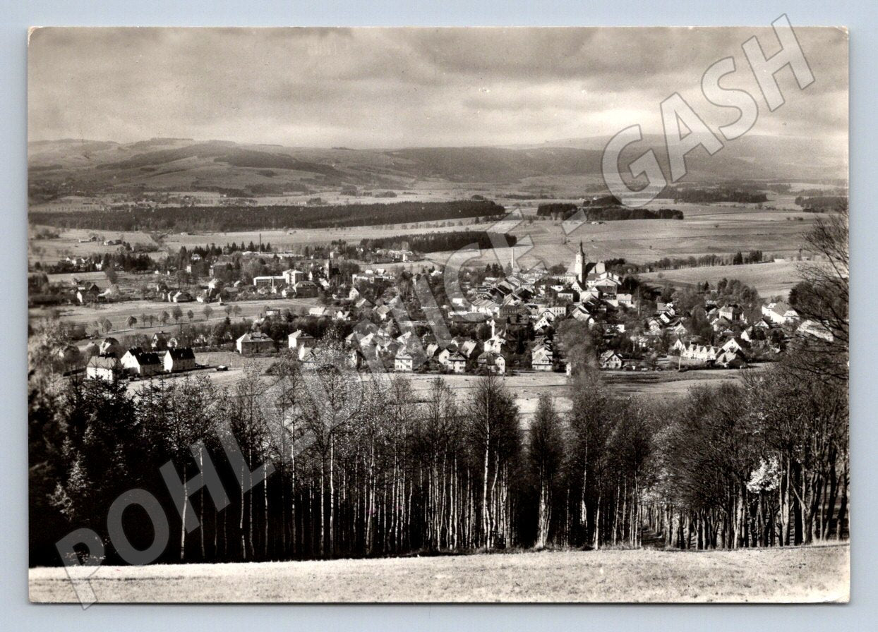Postcard rabbits old view of a Czech city (ST3348)