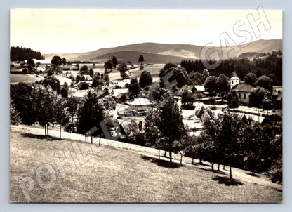 Postcard deserted fishing black and white Czech village (ST3351)