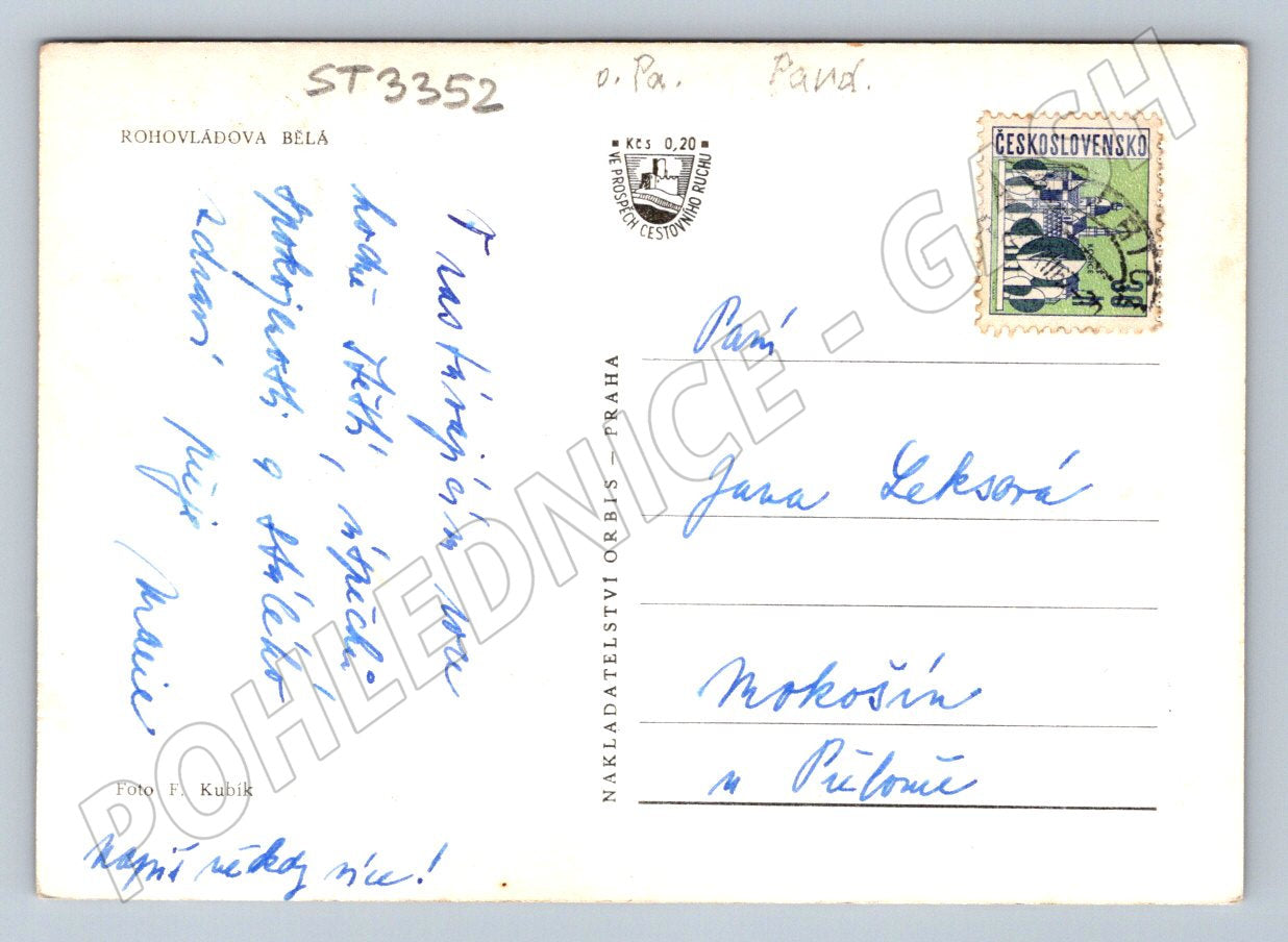 Postcard Hornovalda white black and white from Czechoslovakia (ST3352)