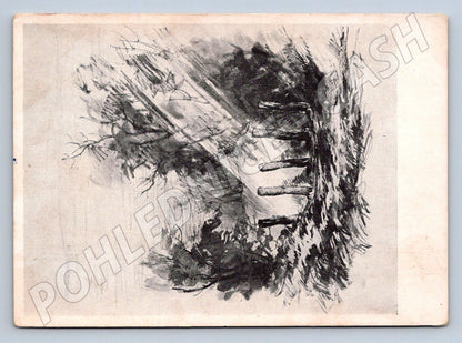 Postcard ethnographic rural scene black and white (ST3353)