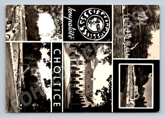 Postcard Choltice castle and swimming pool historical (ST3354)