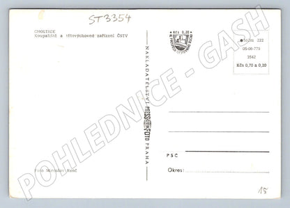 Postcard Choltice castle and swimming pool historical (ST3354)