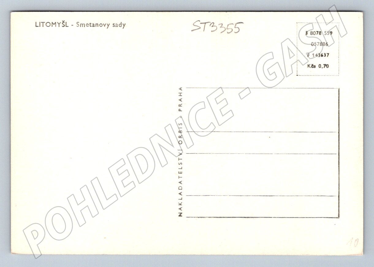 Postcard Litomyšl Smetanavy Sady Castle Garden (ST3355)