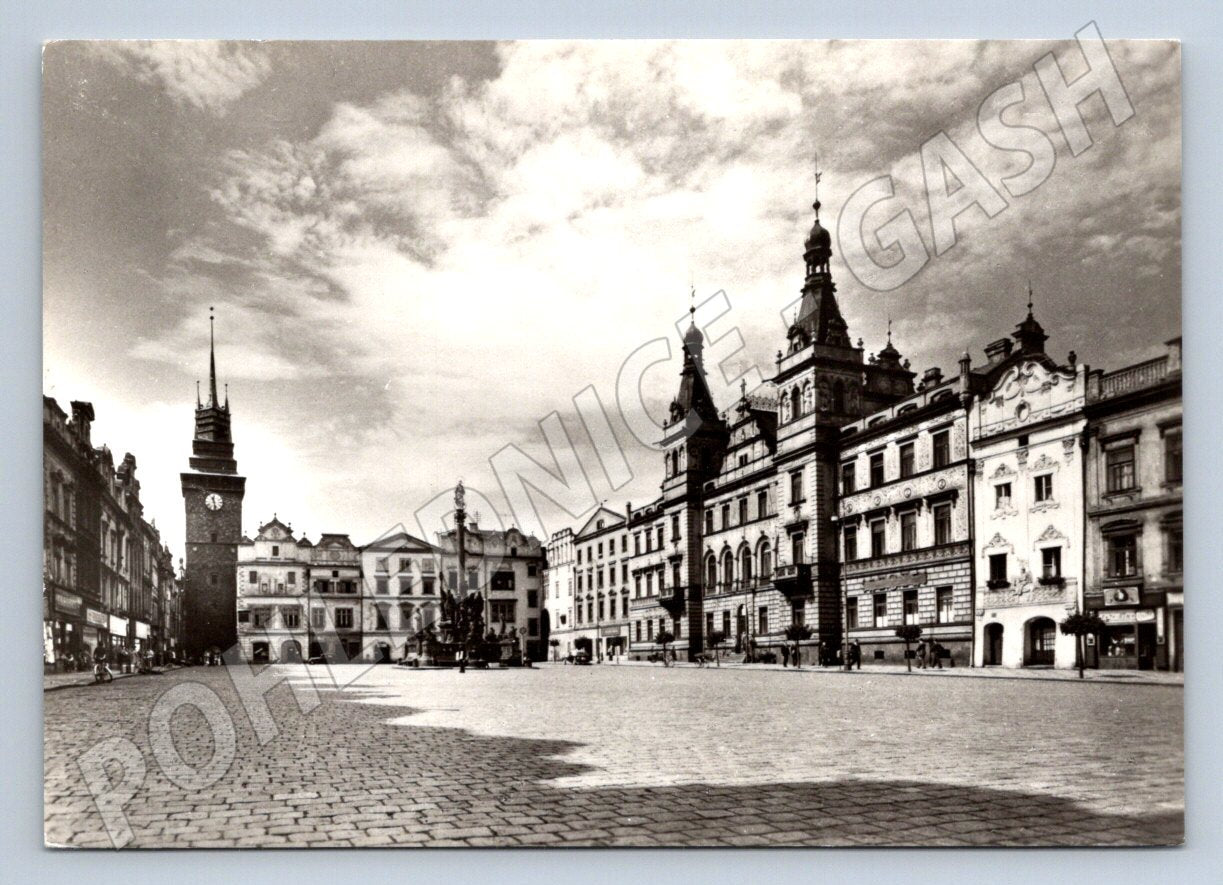 Postcard Pardubice historical square black and white (ST3356)