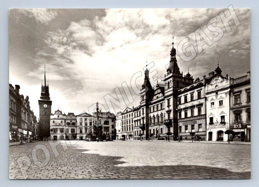 Postcard Pardubice historical square black and white (ST3356)
