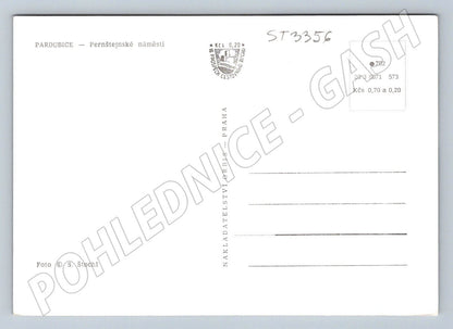 Postcard Pardubice historical square black and white (ST3356)