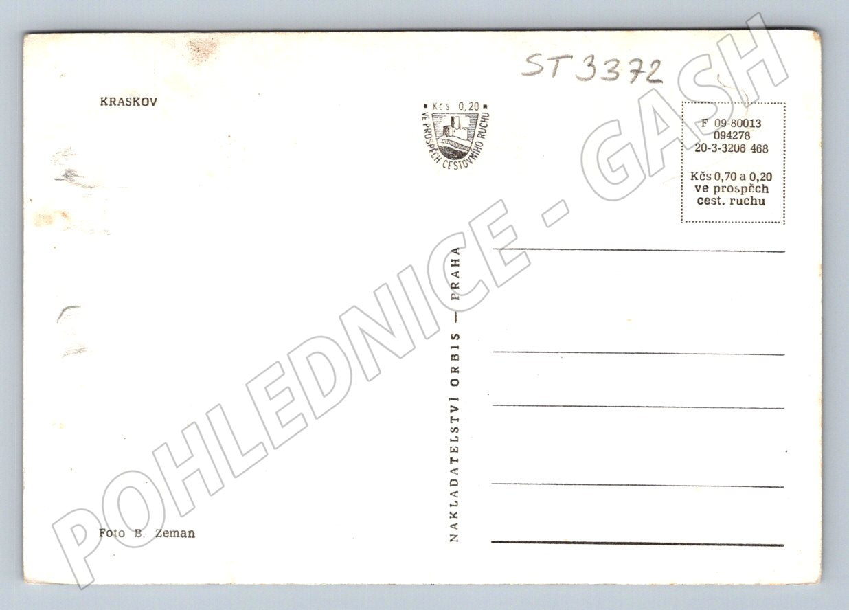 Postcard Kraskov by the lake black and white until 1950 E. Zeman (ST3372)