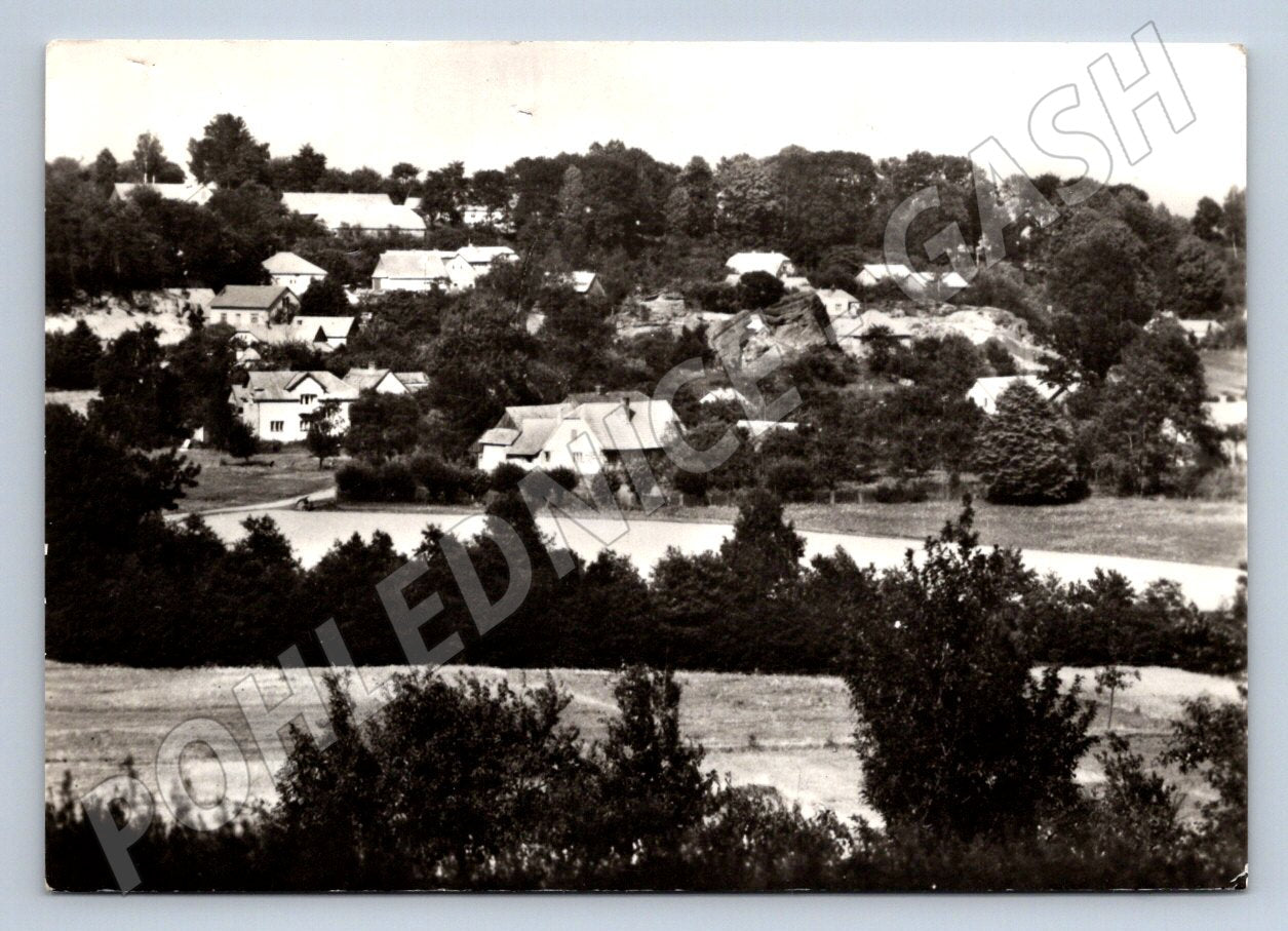 Postcard black and white postcard Czech village small format (ST3374)