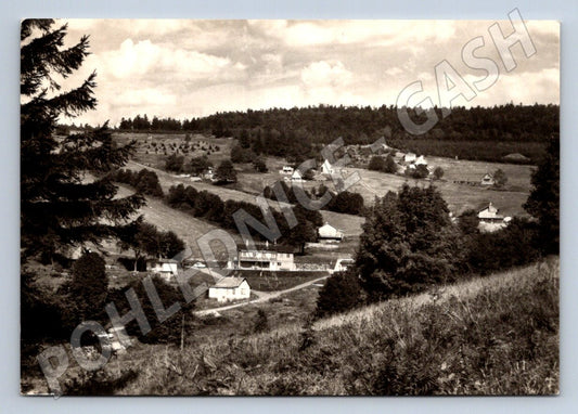 Postcard black and white postcard Czech village small format (ST3381)