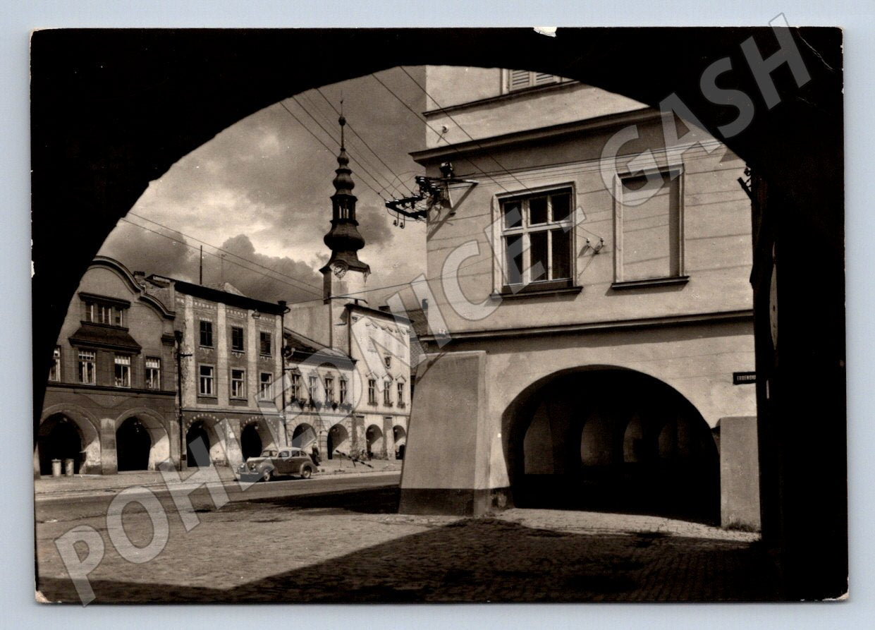 Postcard Svitavy historical square with ancient houses (ST3385)