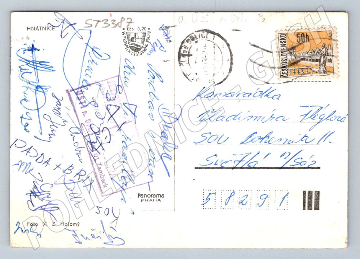 Postcard Hnátnice black and white small format Czech Republic until 1950 (ST3387)